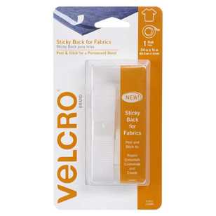 VELCRO® Sticky Back For Fabric White 1.9 x 61 cm