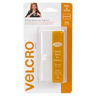 VELCRO® Large Sticky Back For Fabric White 15 x 10 cm