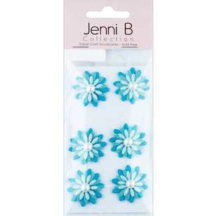 Jenni B Flower With Pearl Stickers Blue
