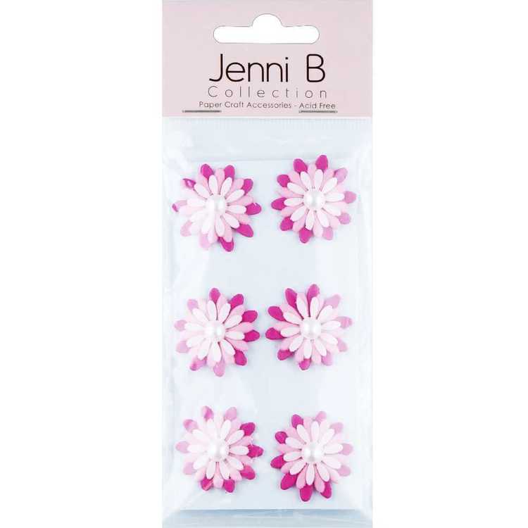 Jenni B Flower With Pearl Stickers Pink