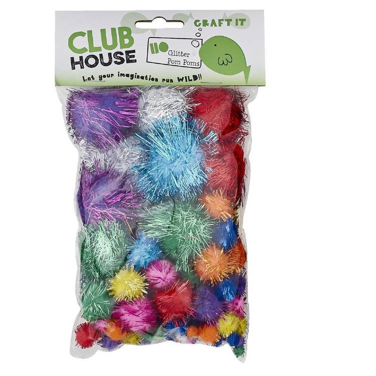 Club House Mixed Glitter Pom Poms