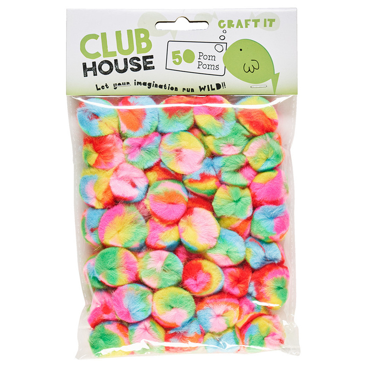 Club House Rainbow Pom Poms