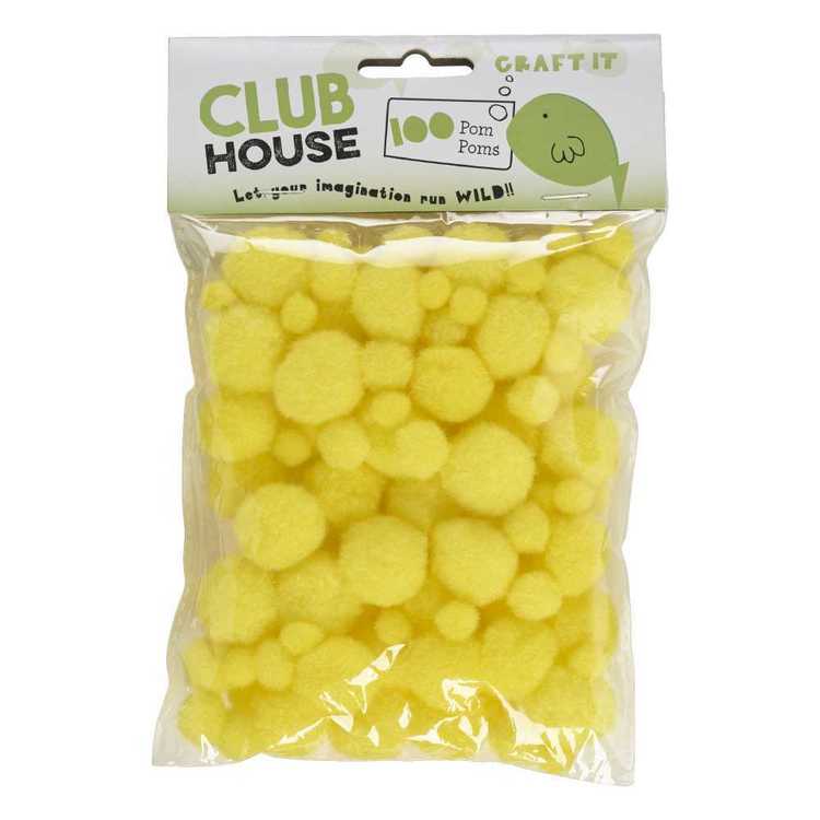 Club House Assorted Pom Poms 5 Yellow