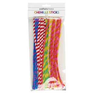Crafters Choice Mixed Chenille 40 Pack Stripe 6 mm