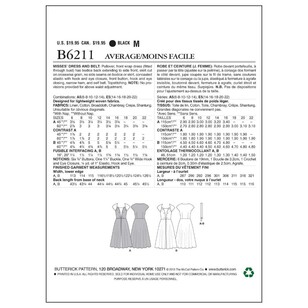 Butterick Pattern B6211 Misses' Dress & Belt