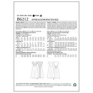 Butterick Pattern B6212 Misses' Dress