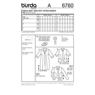 Burda 6760 Women's Dresses Pattern White 10 - 22