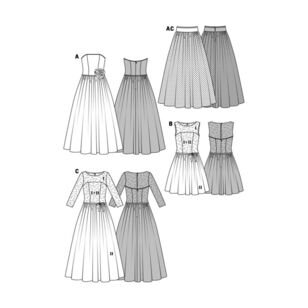 Burda 6776 Evening & Bridal Wear Dress and Skirt Pattern White 8 - 18