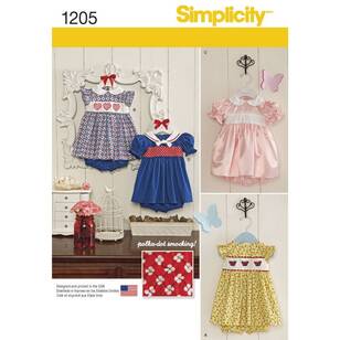 Simplicity Pattern 1205 Babies' Dress & Panties All Sizes