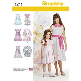 Simplicity Sewing Pattern S1211 Child's & Girls' Dress in Two Lengths