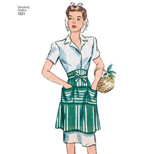 Simplicity Pattern 1221 Misses' Vintage Aprons All Sizes