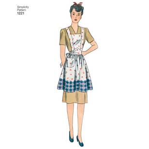 Simplicity Pattern 1221 Misses' Vintage Aprons All Sizes
