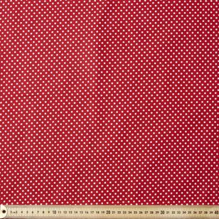 Spotty Dot Homespun Fabric Red & White 112 cm