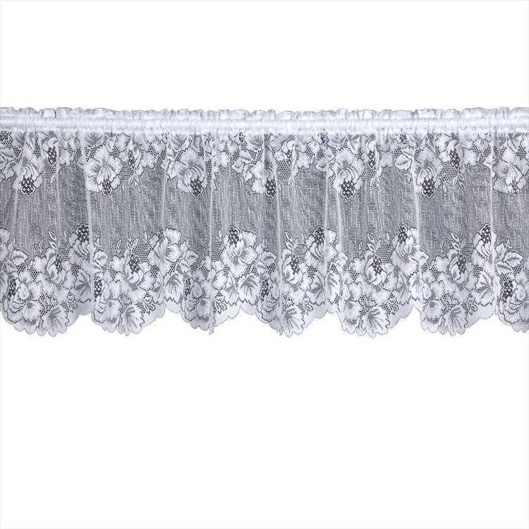 Caprice Blossom Valance Continuous Sheer White 50 cm