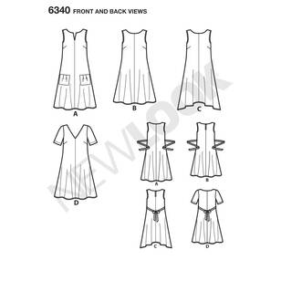 New Look Pattern 6340 Misses' Easy Dresses
