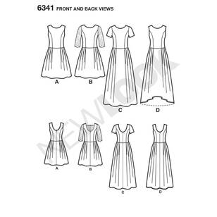 New Look Pattern 6341 Misses' Dress In Three Lengths