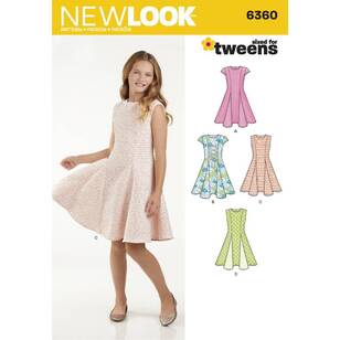 New Look Pattern 6360 Girls' Sized For Tweens Dress