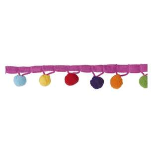Simplicity Rainbow Pom Fringe Multicoloured 28.5 mm