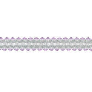 Maria George Iridescent Eyelet Lace 15 Metre Roll  Lilac 37 mm x 15 m
