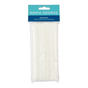 Maria George Iridescent Eyelet Lace 15 Metre Roll  White 37 mm x 15 m