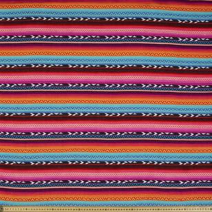 Stripe Patterned 112 cm Sherpa Poncho Fabric Bright 112 cm