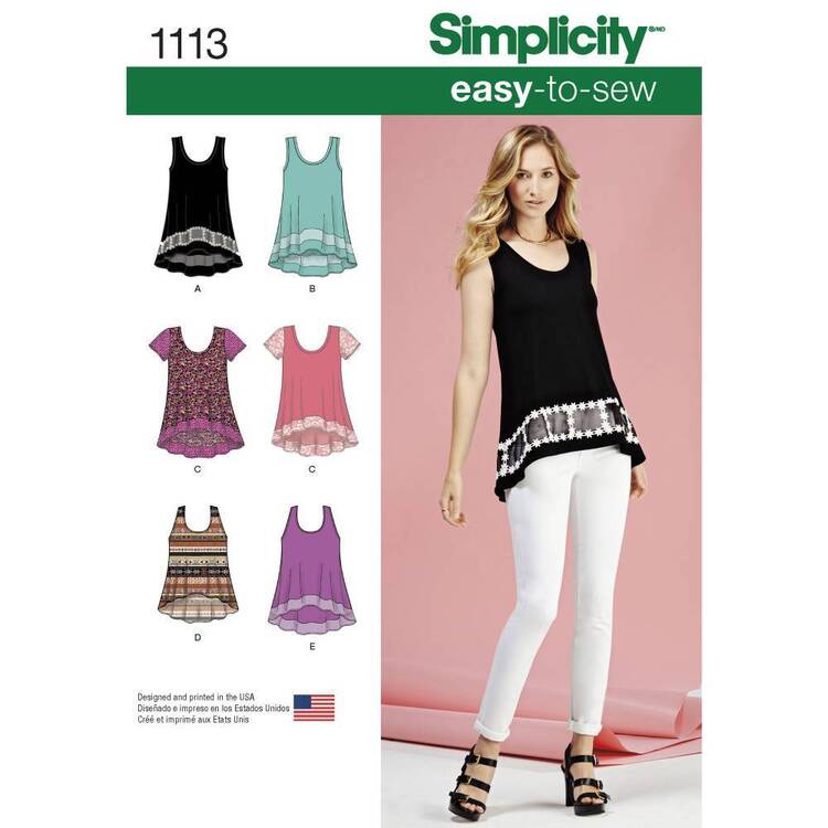 Simplicity Pattern 1113 Misses' Easy-To-Sew Knit Tops