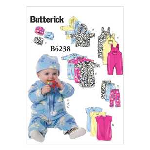 Butterick Pattern B6238 Infants' Jacket Overalls Pants Bunting & Hat 6 - 14