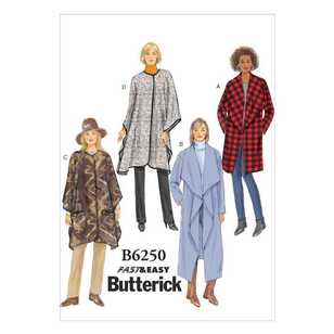 Butterick Sewing Pattern B6250 Misses' Jacket Coat & Wrap White