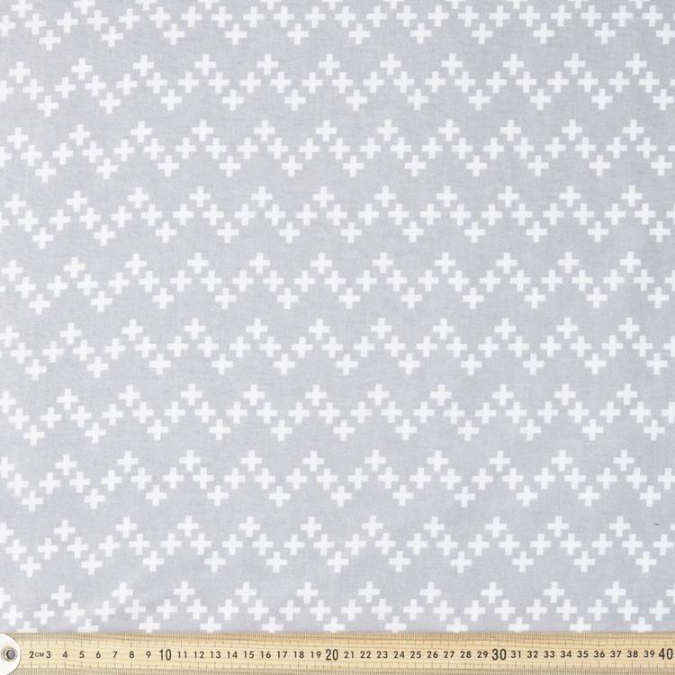 Crosses 108 cm Cotton Flannelette Silver & White 108 cm