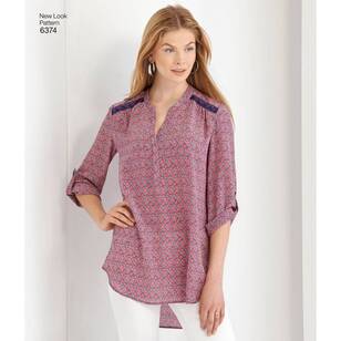 New Look Pattern 6374 Misses' Shirts With Sleeve & Length Options