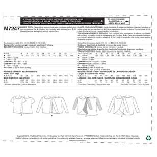 McCall's Pattern M7247 Misses' Tulip-Hem or Overlay T-Shirts