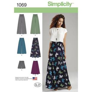 Simplicity Pattern 1069 Misses' Wide Leg Pants & Skirts