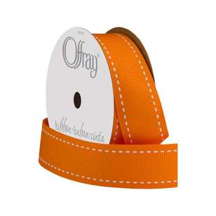 Offray Stitches Ribbon Torrid Orange 22 mm x 2.7 m