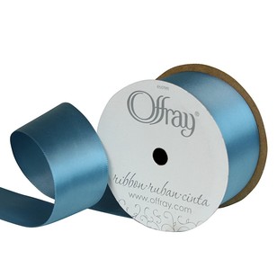 Offray Single Face Satin Ribbon Antique Blue 38 mm x 3.6 m