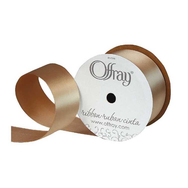 Offray Single Face Satin Ribbon Oatmeal