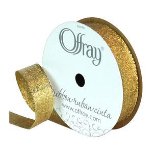 Offray Wired Gold Coast Gold Ribbon Gold 15 mm x 2.7 m