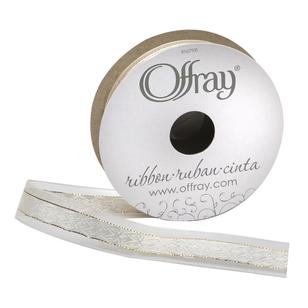 Offray Cosette Ribbon Ivory 15 mm x 3.6 m