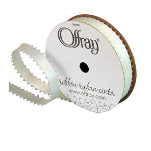 Offray Feather Edge Ribbon Antique White 4 mm x 5.4 m