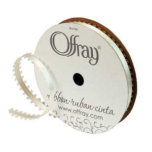 Offray Feather Edge Ribbon Antique White 4 mm x 5.4 m