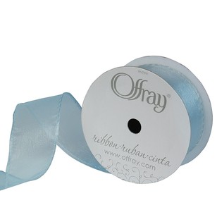 Offray Wire Crystal Ribbon Blue Vapor 33 mm x 3.6 m