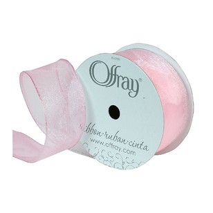 Offray Wire Crystal Ribbon Pink
