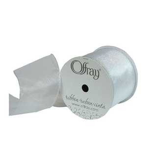 Offray Wire Crystal Ribbon White
