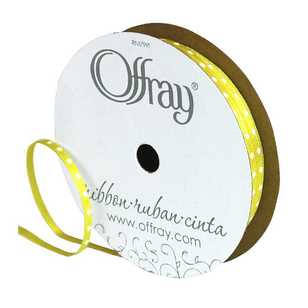 Offray DFS Mini Dot Ribbon Bright Yellow 3 mm x 4.5 m