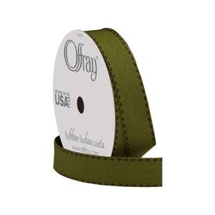 Offray Side Saddle Ribbon Moss & Brown 15 mm x 2.7 m
