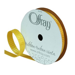 Offray Tracks Ribbon Yellow 9 mm x 3.6 m