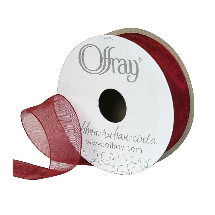 Offray Sheer Ribbon Offray Simply Sheer Ribbon Burgundy | Spotlight Australia