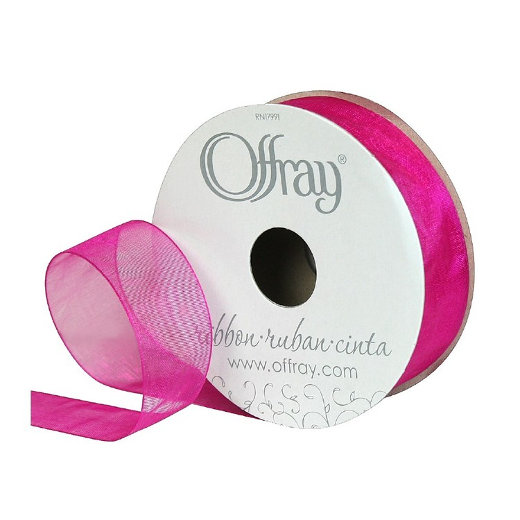 Offray Sheer Ribbon Offray Simply Sheer Ribbon Fuchsia | Spotlight Australia
