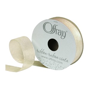 Offray Simply Sheer Ribbon Ivory 22 mm x 3.6 m
