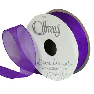 Offray Simply Sheer Ribbon Regal Purple 22 mm x 3.6 m