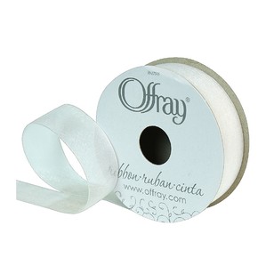 Offray Simply Sheer Ribbon White 22 mm x 3.6 m